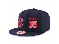 MLB 's New Era Boston Red Sox #15 Dustin Pedroia Stitched Snapback Adjustable Player Hat - Navy Blue Red