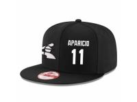 MLB 's New Era Chicago White Sox #11 Luis Aparicio Stitched Snapback Adjustable Player Hat - Black White