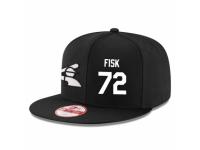 MLB 's New Era Chicago White Sox #72 Carlton Fisk Stitched Snapback Adjustable Player Hat - Black White