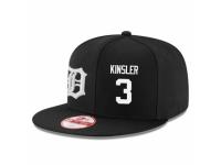MLB 's New Era Detroit Tigers #3 Ian Kinsler Stitched Snapback Adjustable Player Hat - Black White