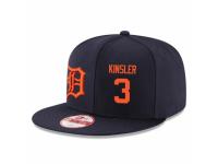 MLB 's New Era Detroit Tigers #3 Ian Kinsler Stitched Snapback Adjustable Player Hat - Navy Orange