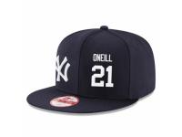 MLB 's New Era New York Yankees #21 Paul O'Neill Stitched Snapback Adjustable Player Hat - Navy White