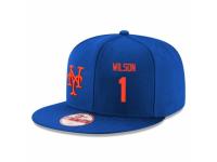 MLB 's New York Mets #1 Mookie Wilson Stitched New Era Snapback Adjustable Player Hat - Royal Orange