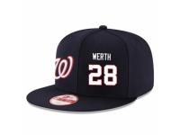MLB 's Washington Nationals #28 Jayson Werth Stitched New Era Snapback Adjustable Player Hat - Navy White