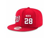 MLB 's Washington Nationals #28 Jayson Werth Stitched New Era Snapback Adjustable Player Hat - Red White