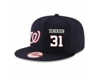 MLB 's Washington Nationals #31 Max Scherzer Stitched New Era Snapback Adjustable Player Hat - Navy White
