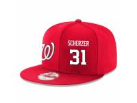 MLB 's Washington Nationals #31 Max Scherzer Stitched New Era Snapback Adjustable Player Hat - Red White