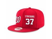 MLB 's Washington Nationals #37 Stephen Strasburg Stitched New Era Snapback Adjustable Player Hat - Red White
