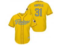 MLB San Diego Padres #31 Dave Winfield Men Fashion Cool Base Yellow Jerseys