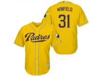 MLB San Diego Padres #31 Dave Winfield Men Fashion Yellow Cool Base Jerseys