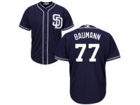 MLB San Diego Padres #77 Buddy Baumann Men Navy Blue Cool Base Jersey