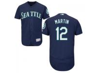 MLB Seattle Mariners #12 Leonys Martin Men Navy Blue Authentic Flexbase Collection Jersey