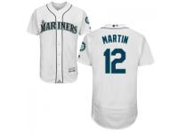 MLB Seattle Mariners #12 Leonys Martin Men White Authentic Flexbase Collection Jersey
