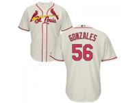 MLB St. Louis Cardinals #56 Marco Gonzales Men Cream Cool Base Jersey