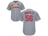 MLB St. Louis Cardinals #56 Marco Gonzales Men Grey Cool Base Jersey