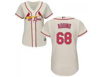 MLB St. Louis Cardinals #68 Jayson Aquino Women Cream Cool Base Jersey