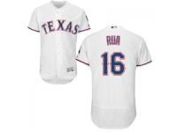 MLB Texas Rangers #16 Ryan Rua Men White Authentic Flexbase Collection Jersey