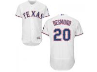 MLB Texas Rangers #20 Ian Desmond Men White Authentic Flexbase Collection Jersey