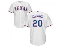 MLB Texas Rangers #20 Ian Desmond Men White Cool Base Jersey