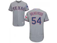 MLB Texas Rangers #54 Tom Wilhelmsen Men Grey Authentic Flexbase Collection Jersey
