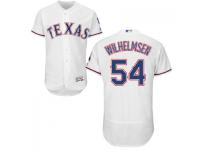 MLB Texas Rangers #54 Tom Wilhelmsen Men White Authentic Flexbase Collection Jersey