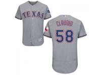 MLB Texas Rangers #58 Alex Claudio Men Grey Authentic Flexbase Collection Jersey