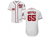 MLB Washington Nationals #65 Chris Bostick Men White Authentic Flexbase Collection Jersey