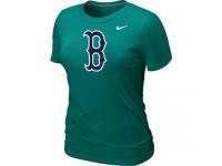 MLB Women Boston Red Sox Nike Heathered Blended T-Shirt - Auqe Green