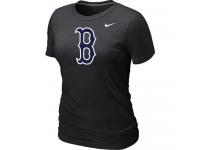 MLB Women Boston Red Sox Nike Heathered Blended T-Shirt - Black