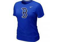 MLB Women Boston Red Sox Nike Heathered Blended T-Shirt - Blue