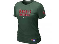 MLB Women Los Angeles Angels Of Anaheim Nike Practice T-Shirt - Dark Green