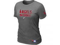 MLB Women Los Angeles Angels Of Anaheim Nike Practice T-Shirt - Dark Grey