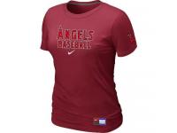MLB Women Los Angeles Angels Of Anaheim Nike Practice T-Shirt - Red