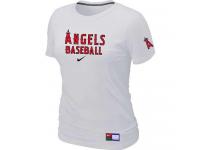 MLB Women Los Angeles Angels Of Anaheim Nike Practice T-Shirt - White