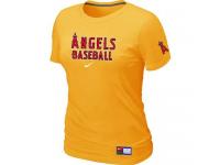 MLB Women Los Angeles Angels Of Anaheim Nike Practice T-Shirt - Yellow