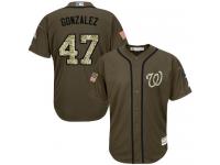 Nationals #47 Gio Gonzalez Green Salute to Service Stitched Baseball Jersey