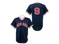Navy Blue 1990 Throwback Ted Williams Men #9 Mitchell And Ness MLB Boston Red Sox Jersey