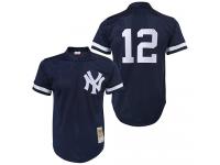 Navy Blue 1995 Throwback Wade Boggs Men #12 Mitchell And Ness MLB New York Yankees Jersey