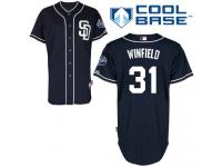 Navy Blue Dave Winfield Men #31 Majestic MLB San Diego Padres Cool Base Alternate Jersey