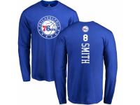 NBA Men Nike Philadelphia 76ers #8 Zhaire Smith Royal Blue Backer Long Sleeve T-Shirt