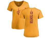 NBA Women Nike Cleveland Cavaliers #13 Tristan Thompson Gold One Color Backer Slim-Fit V-Neck T-Shirt