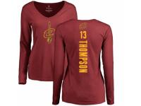 NBA Women Nike Cleveland Cavaliers #13 Tristan Thompson Maroon Backer Long Sleeve T-Shirt