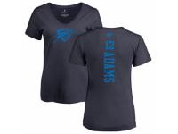 NBA Women Nike Oklahoma City Thunder #12 Steven Adams Navy Blue One Color Backer Slim-Fit V-Neck T-Shirt