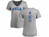NBA Women Nike Philadelphia 76ers #8 Zhaire Smith Ash Backer T-Shirt