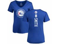 NBA Women Nike Philadelphia 76ers #8 Zhaire Smith Royal Blue Backer T-Shirt