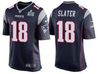 NEW ENGLAND PATRIOTS #18 MATTHEW SLATER NAVY SUPER BOWL LII BOUND GAME JERSEY