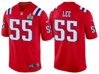 NEW ENGLAND PATRIOTS #55 ERIC LEE RED SUPER BOWL LII BOUND GAME JERSEY
