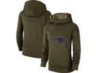 New England Patriots Nike Women's Salute to Service Team Logo Performance Pullover Hoodie - Olive