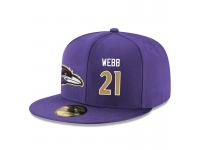 NFL Baltimore Ravens #21 Lardarius Webb Snapback Adjustable Player Rush Hat - PurpleGold