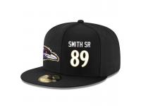 NFL Baltimore Ravens #89 Steve Smith Sr Snapback Adjustable Player Hat - BlackWhite